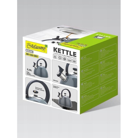 Maestro Βραστήρας Ανοξείδωτος Γκρι 2500ml