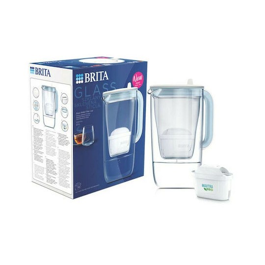 Brita Maxtra Κανάτα Σερβιρίσματος Γυάλινη White με Φίλτρο 2500ml