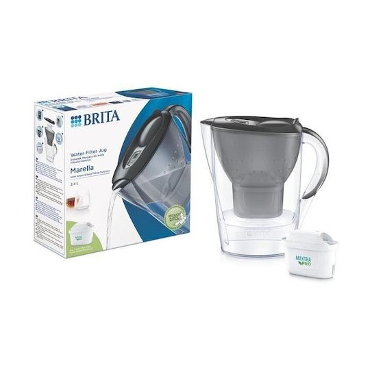 Brita Marella Κανάτα Σερβιρίσματος Πλαστική Graphite με Φίλτρο 2400ml