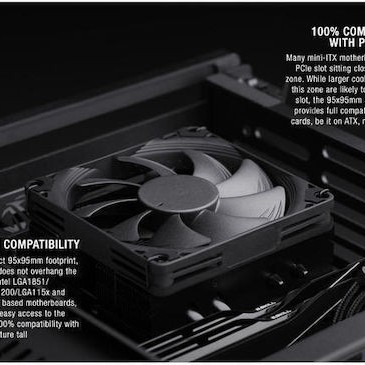 Noctua NH-L9x65 Chromax.black Ψύκτρα Επεξεργαστή για Socket AM4/AM5/1200/115x/1700