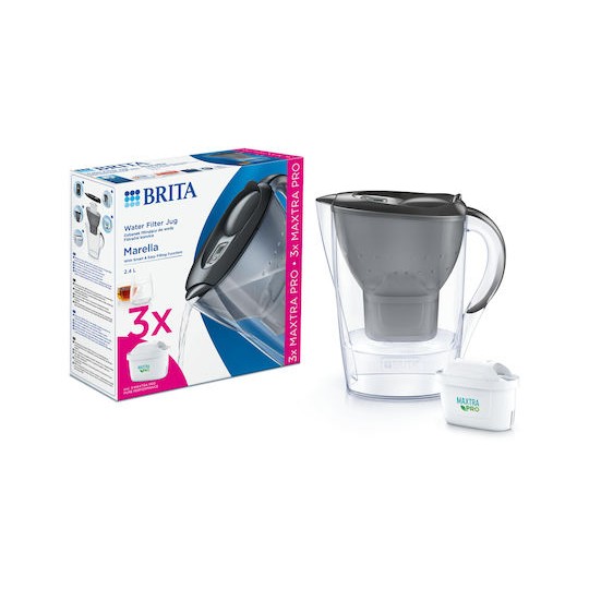 Brita Marella Κανάτα Σερβιρίσματος Πλαστική Graphite με Φίλτρο 2400ml