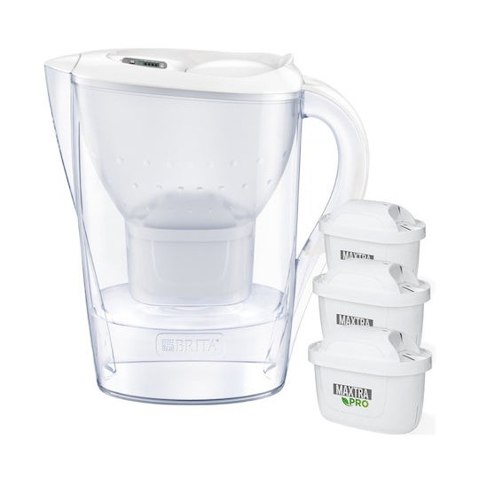 Brita Marella Κανάτα Σερβιρίσματος Πλαστική White με Φίλτρο 2400ml