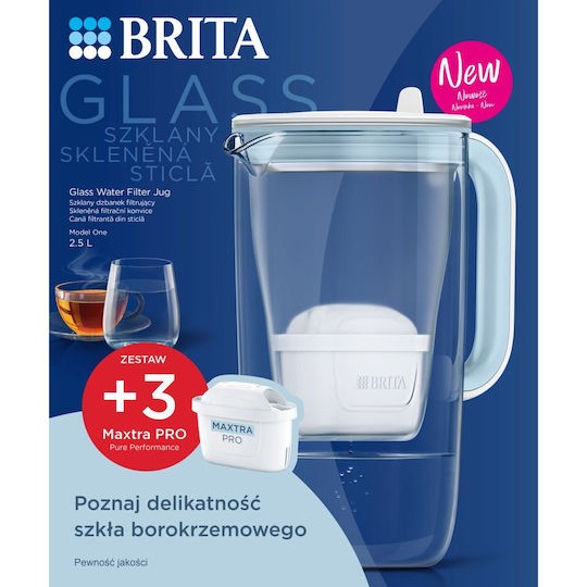 Brita Glass Κανάτα Σερβιρίσματος Γυάλινη με Φίλτρο 2500ml