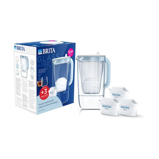 Brita Glass Κανάτα Σερβιρίσματος Γυάλινη με Φίλτρο 2500ml