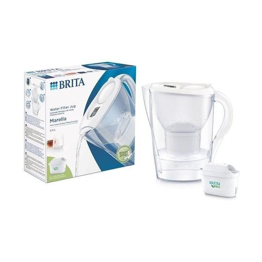 Brita Marella Κανάτα Σερβιρίσματος Πλαστική White με Φίλτρο 2400ml