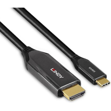Lindy Cable HDMI male - USB-C male 2m Μαύρο