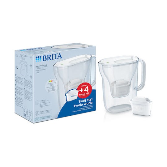 Brita Style Essential Κανάτα Σερβιρίσματος Πλαστική White με Φίλτρο 2400ml