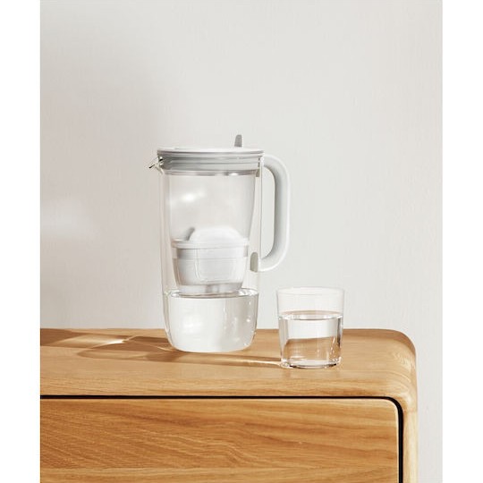 Brita Glass Κανάτα Σερβιρίσματος Πλαστική Grey με Φίλτρο 2500ml