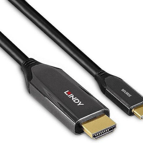 Lindy Cable HDMI male - USB-C male 3m Μαύρο