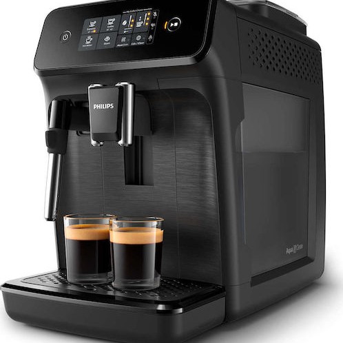 Philips Series 1200 Αυτόματη Μηχανή Espresso 1500W Πίεσης 15bar με Μύλο Άλεσης Μαύρη