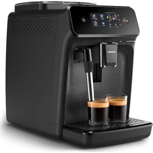 Philips Series 1200 Αυτόματη Μηχανή Espresso 1500W Πίεσης 15bar με Μύλο Άλεσης Μαύρη