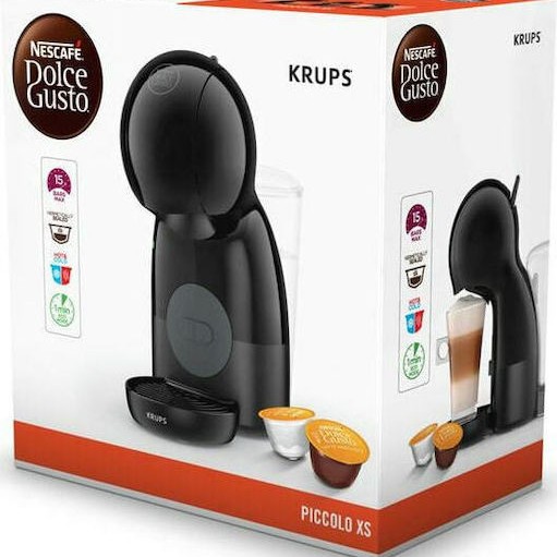 Krups Piccolo XS Καφετιέρα για Κάψουλες Dolce Gusto Πίεσης 15bar Black