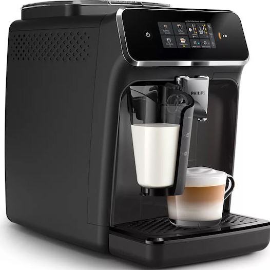 Philips Series 2300 Αυτόματη Μηχανή Espresso 1500W Πίεσης 15bar για Cappuccino με Μύλο Άλεσης Μαύρη