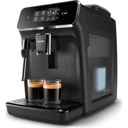 Philips Series 2200 Αυτόματη Μηχανή Espresso 1500W Πίεσης 15bar με Μύλο Άλεσης Μαύρη