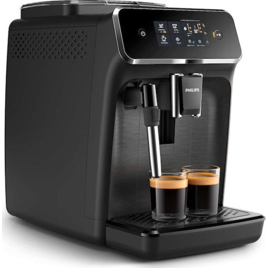 Philips Series 2200 Αυτόματη Μηχανή Espresso 1500W Πίεσης 15bar με Μύλο Άλεσης Μαύρη