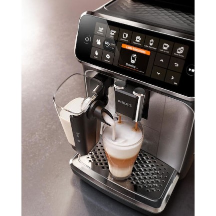 Philips Series 4300 Αυτόματη Μηχανή Espresso 1500W Πίεσης 15bar για Cappuccino με Μύλο Άλεσης Μαύρη