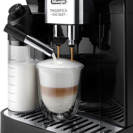 De'Longhi Magnifica Evo Next Αυτόματη Μηχανή Espresso 1450W Πίεσης 15bar για Cappuccino με Μύλο Άλεσης Καφέ