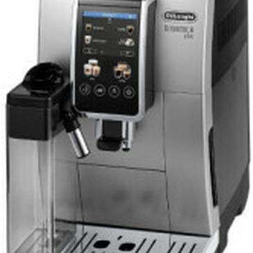 De'Longhi Dinamica Plus Αυτόματη Μηχανή Espresso 1450W Πίεσης 15bar για Cappuccino με Μύλο Άλεσης Ασημί