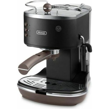De'Longhi Icona Vintage Μηχανή Espresso 1100W Πίεσης 15bar Μαύρη
