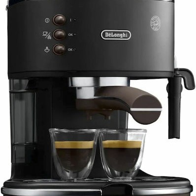 De'Longhi Icona Vintage Μηχανή Espresso 1100W Πίεσης 15bar Μαύρη