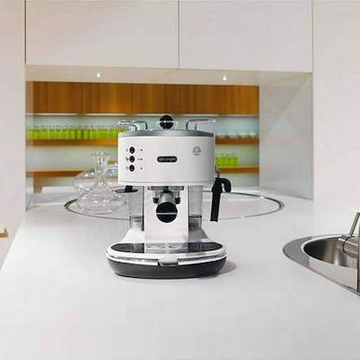 De'Longhi Espresso Icona Eco Μηχανή Espresso 1100W Πίεσης 15bar Λευκή