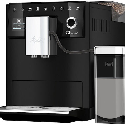 Melitta Latteselect Αυτόματη Μηχανή Espresso 1400W Πίεσης 15bar με Μύλο Άλεσης Μαύρη