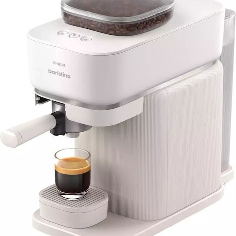 Philips Baristina Αυτόματη Μηχανή Espresso 1500W Πίεσης 16bar με Μύλο Άλεσης Λευκή