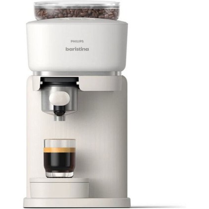 Philips Baristina Αυτόματη Μηχανή Espresso 1500W Πίεσης 16bar με Μύλο Άλεσης Λευκή