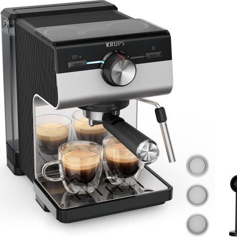 Krups Μηχανή Espresso 1140W Πίεσης 15bar Ασημί XP384E10