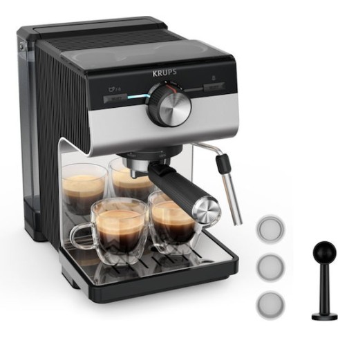 Krups Μηχανή Espresso 1140W Πίεσης 15bar Ασημί XP384E10