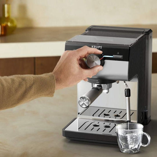 Krups Μηχανή Espresso 1140W Πίεσης 15bar Ασημί XP384E10