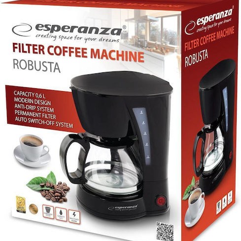 Esperanza Robusta Καφετιέρα Φίλτρου 650W Black
