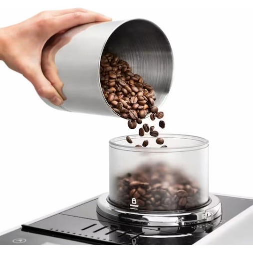 De'Longhi Rivelia Αυτόματη Μηχανή Espresso 1450W Πίεσης 19bar για Cappuccino με Μύλο Άλεσης Λευκή