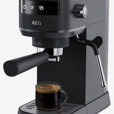 AEG Μηχανή Espresso 1450W Πίεσης 15bar Μαύρη EC6-1-6BST