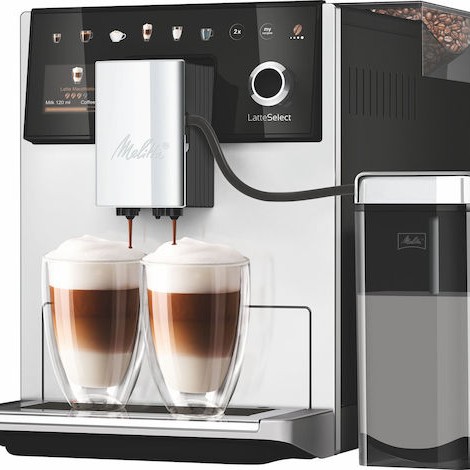 Melitta LatteSelect Αυτόματη Μηχανή Espresso 1400W Πίεσης 15bar για Cappuccino με Μύλο Άλεσης Ασημί