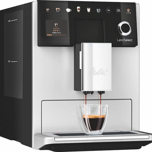 Melitta LatteSelect Αυτόματη Μηχανή Espresso 1400W Πίεσης 15bar για Cappuccino με Μύλο Άλεσης Ασημί