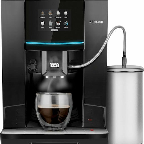 Teesa Aroma 800 Αυτόματη Μηχανή Espresso 1500W Πίεσης 19bar με Μύλο Άλεσης Μαύρη