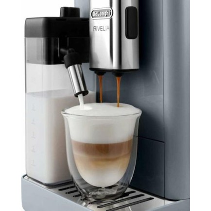 De'Longhi Rivelia Αυτόματη Μηχανή Espresso 1450W Πίεσης 19bar για Cappuccino με Μύλο Άλεσης Γκρι