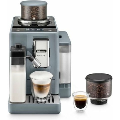 De'Longhi Rivelia Αυτόματη Μηχανή Espresso 1450W Πίεσης 19bar για Cappuccino με Μύλο Άλεσης Γκρι