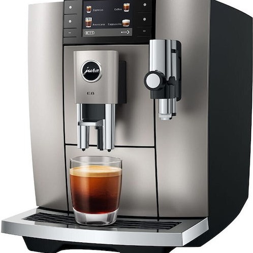Jura E8 Αυτόματη Μηχανή Espresso 1450W Πίεσης 15bar με Μύλο Άλεσης Midnight Silver