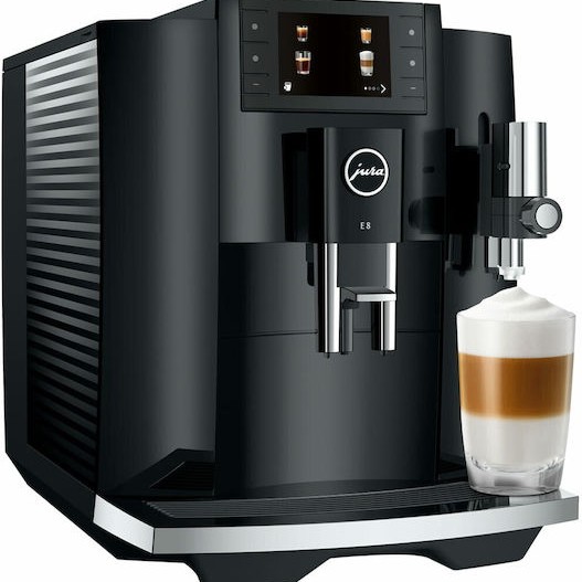 Jura E8 Αυτόματη Μηχανή Espresso 1450W Πίεσης 15bar με Μύλο Άλεσης Piano Black