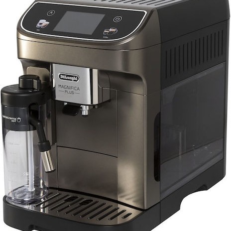 De'Longhi Magnifica Plus Αυτόματη Μηχανή Espresso 1450W Πίεσης 15bar για Cappuccino με Μύλο Άλεσης Γκρι