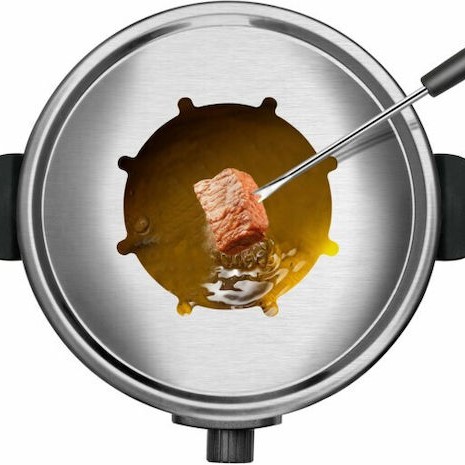 Taurus Σκεύος για Φοντύ Ηλεκτρικό από Ανοξείδωτο Ατσάλι Μαύρο 15.9x24.1εκ.