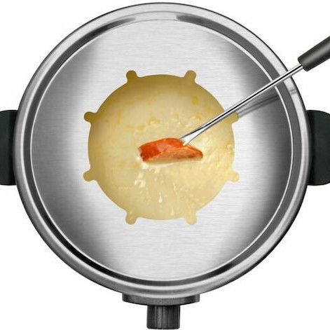 Taurus Σκεύος για Φοντύ Ηλεκτρικό από Ανοξείδωτο Ατσάλι Μαύρο 15.9x24.1εκ.