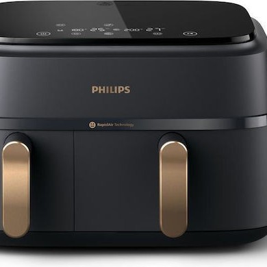 Philips Air Fryer με Διπλό Αποσπώμενο Κάδο 9lt Μαύρο NA352/00