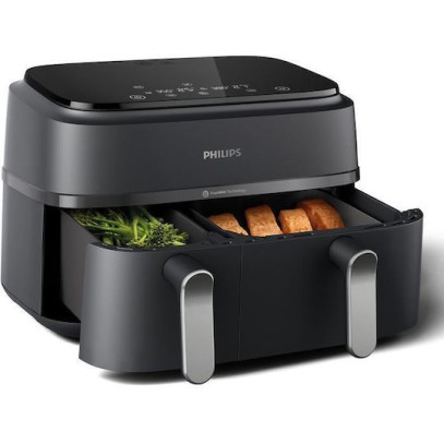 Philips Air Fryer με Διπλό Αποσπώμενο Κάδο 9lt Μαύρο NA352/00