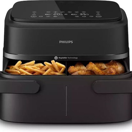 Philips Series 1000 Air Fryer με Διπλό Αποσπώμενο Κάδο 7.1lt Μαύρο