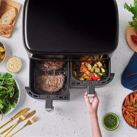 Russell Hobbs Satisfry Air Fryer με Διπλό Αποσπώμενο Κάδο 9lt Μαύρο