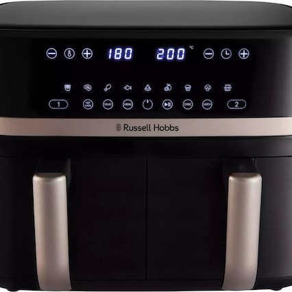 Russell Hobbs Satisfry Air Fryer με Διπλό Αποσπώμενο Κάδο 9lt Μαύρο