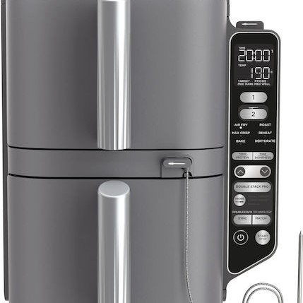 Ninja Air Fryer με Διπλό Αποσπώμενο Κάδο 9.5lt Γκρι SL451EU